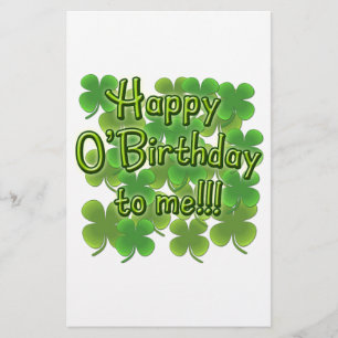 Feliz O'Birthday comigo com Shamrocks