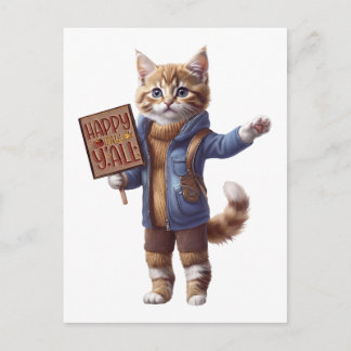 Feliz Outono para Todos Cartão Postal Autumn Kitte