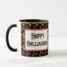 Feliz padrão de chocolate do Halloween na caneca p