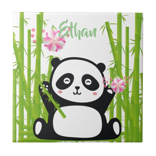 Feliz Panda com Bamboo e Flor de Cereja (Frente)