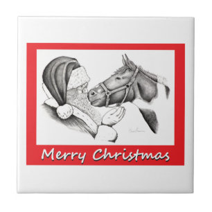 Feliz Papai noel de Natal e Cavalo