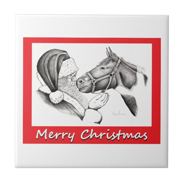 Feliz Papai noel de Natal e Cavalo (Frente)