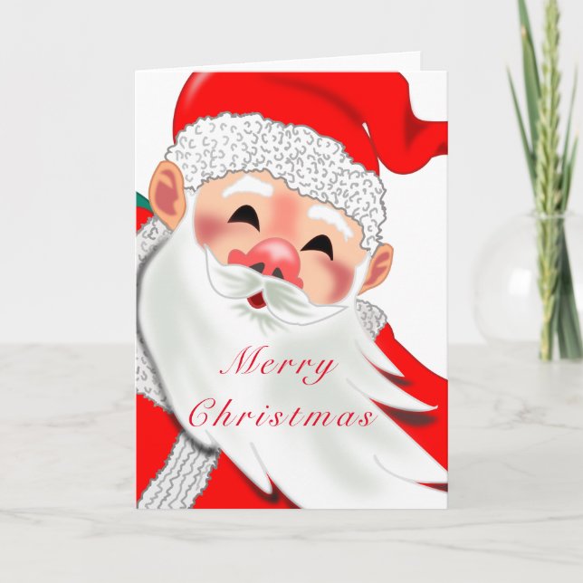 Feliz Papai Noel Feliz Cartão de Natal (Frente)