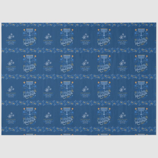 Feliz papel de tecidos Hanukkah para presentes (Frente )
