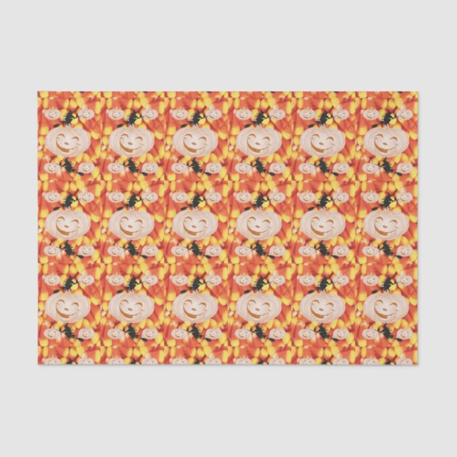 Feliz Papel Tecido do Dia das Bruxas, Abóbora (Frente )