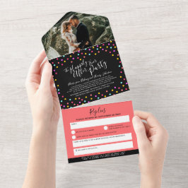 Feliz para sempre após festa de casamento confetti
