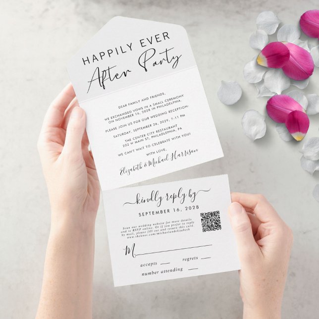 Feliz para Sempre Código QR Casamento Recepção (Criador carregado)
