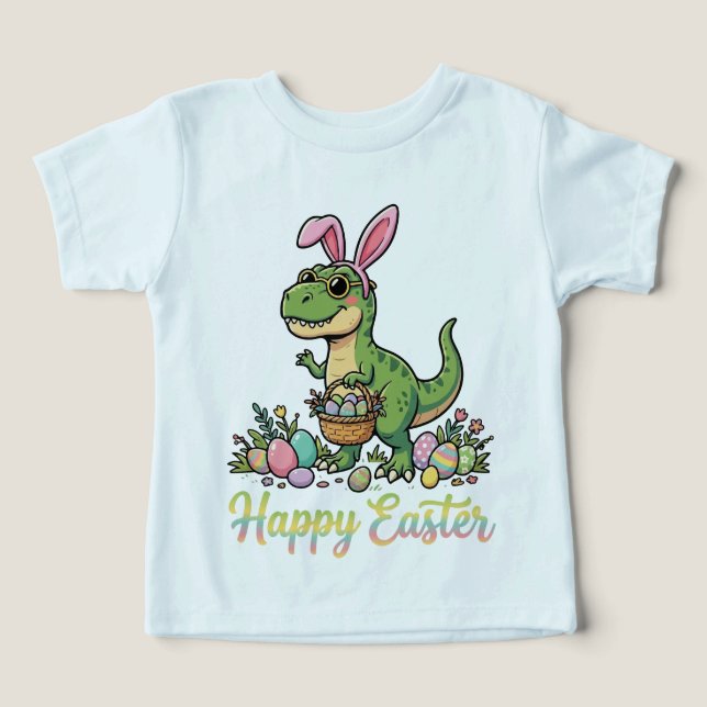 Feliz Páscoa Dinossauro Coelho Dino Fofo  (Design frontal)