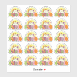 Feliz Páscoa Folha de Adesivos de Gato 20 Ovos Fof