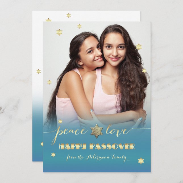 Feliz Passover. Cartão com fotos flexível personal (Frente/Verso)