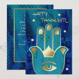 Feliz Passover. Cartão de Símbolo de Sorte de Mão