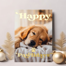 Feliz Pawlidays Cachorro Pet Natal Moderno Retrô