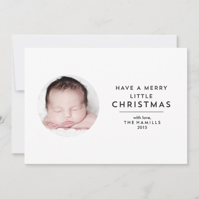 Feliz Pequeno Cartão com fotos do Círculo de Natal (Frente)