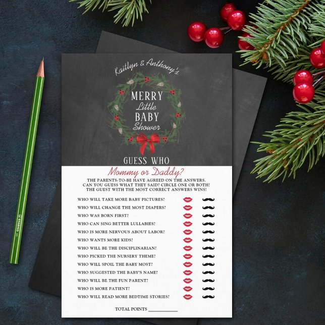 Feliz Pequeno Chá de fraldas De Natal Adivinha Que (Criador carregado)