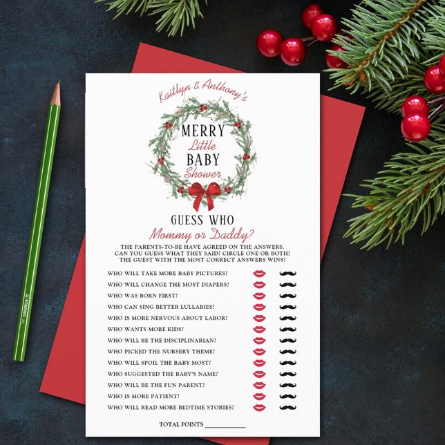 Feliz Pequeno Chá de fraldas De Natal Adivinha Que (Criador carregado)