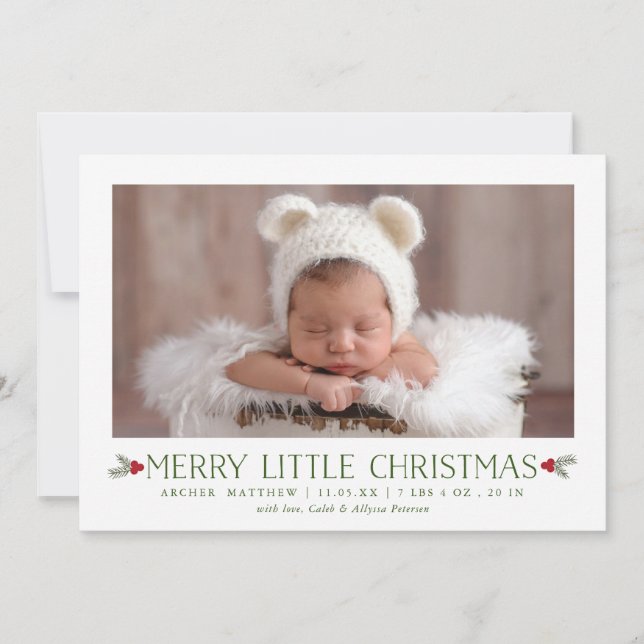 Feliz Pequeno Nascimento de Natal Anúncio Novo Beb (Frente)