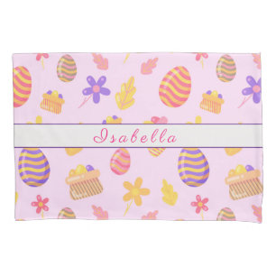 Feliz personalização do Travesseiro de Páscoa roxo