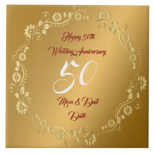 Feliz Personalização Dourada 50º Aniversário