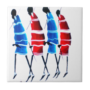 Feliz Pessoas Vibrante Maasai Elegance: caminhando