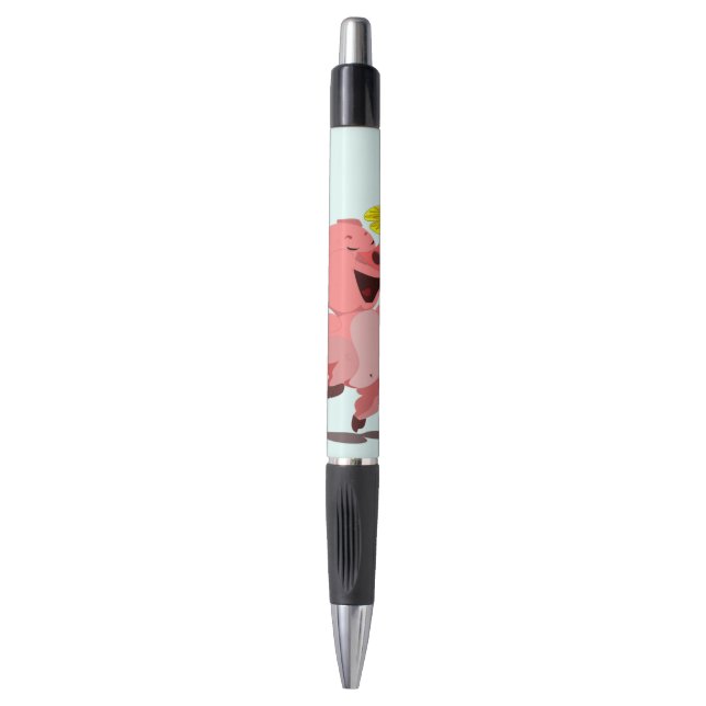 Feliz Porco com Caneta Daisy (Frente Vertical)