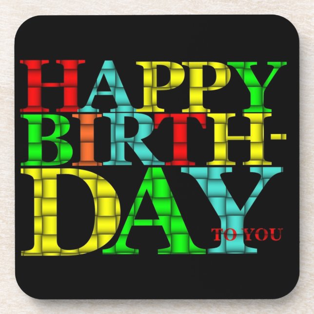 Feliz Porta copos de aniversário (Frente)