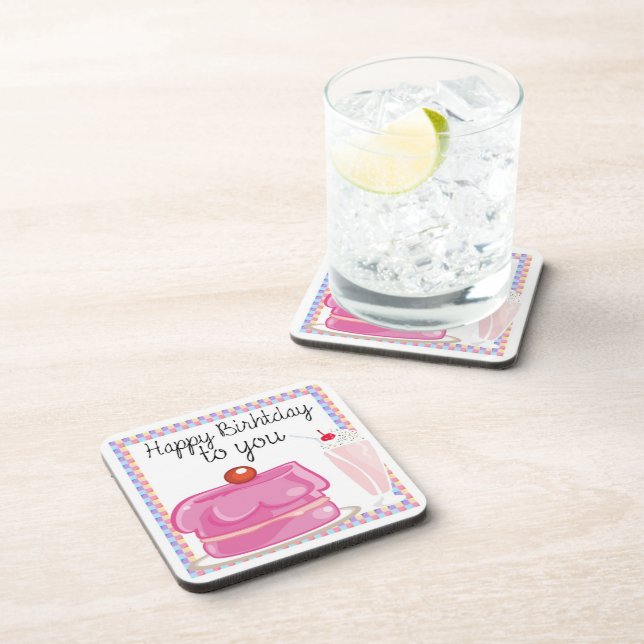 Feliz Porta copos de aniversário (Lado Direito)