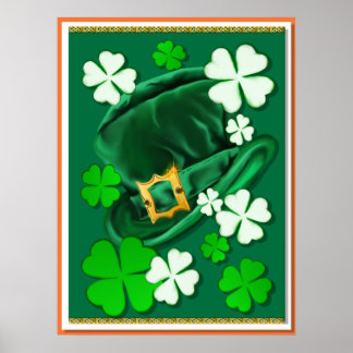 Feliz Poster de Chapéu Irlandês e Camarões
