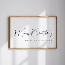 Feliz poster de Natal com aquarela