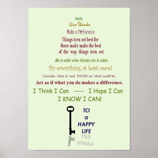 Feliz Poster de vida (Frente)