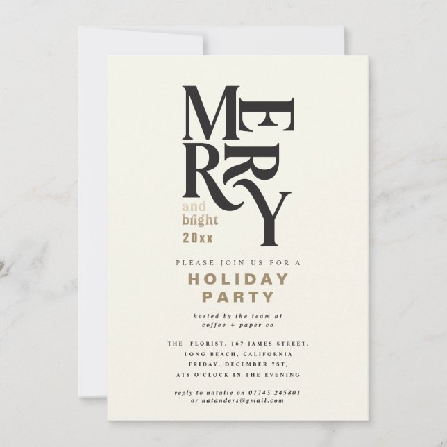 Feliz preta e dourada e festa de Natal brilhante (Frente)