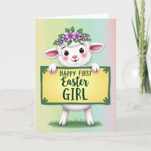 Feliz Primeira Páscoa Cartão de Menina