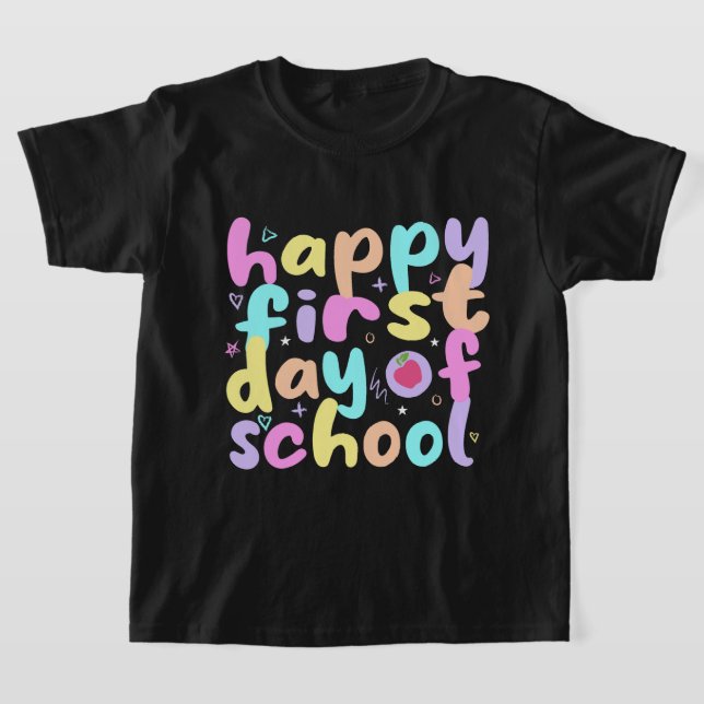 feliz primeiro dia da camisa da escola retrô (Postura )