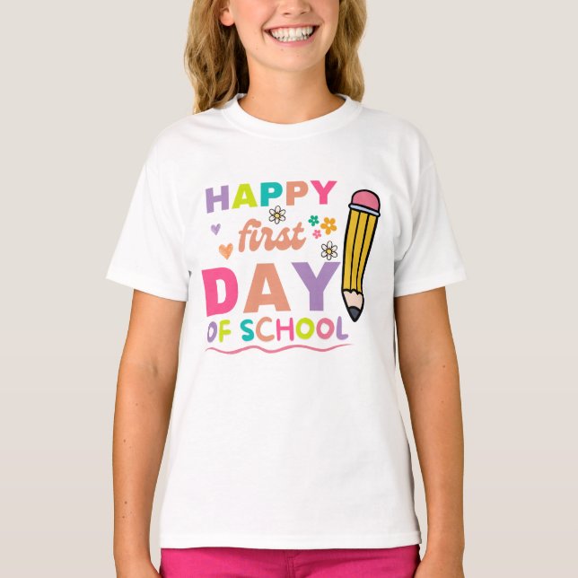 Feliz Primeiro Dia de Camisa Escolar, Professora E (Frente)