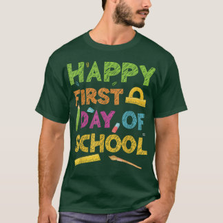 Feliz Primeiro Dia De Camiseta Da Escola De Volta 