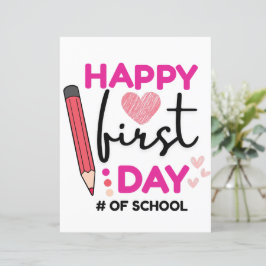 Feliz primeiro dia de escola, corações lindos