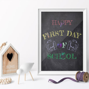 Feliz Primeiro dia de Poster da escola Presente pa
