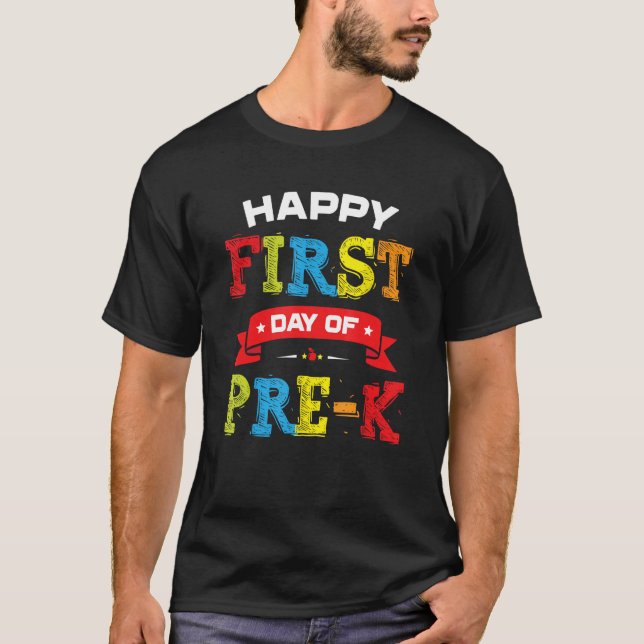 Feliz Primeiro Dia De Professores De Camisa Pré-K  (Frente)