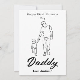 Feliz Primeiro Dia dos Pais Cartão Doce e Carinhos