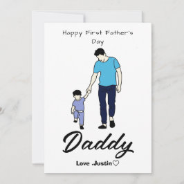 Feliz Primeiro Dia dos Pais Cartão Doce e Carinhos