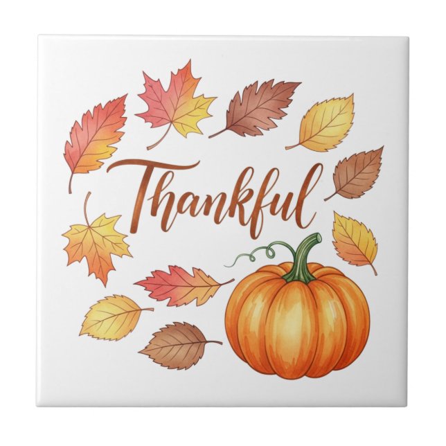 Feliz Pumpkin e Folhas de outono (Frente)
