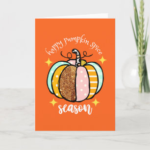 Feliz Pumpkin Spice Season Bonito Cartão de Ação d