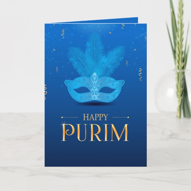 Feliz Purim - Cartão de Férias Judaicas Chag Purim (Frente)