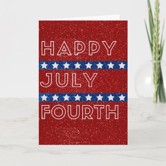Feliz Quatro De Julho Cartão Brilhante (Frente)