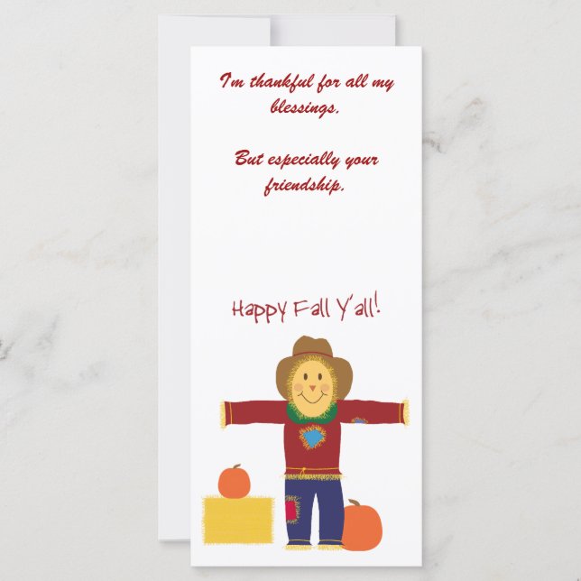 Feliz Queda Vocês: Cartões de Ação de Graças espan (Frente)