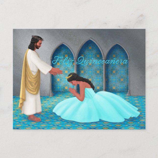 "Feliz Quinceañera." Cartão Postal (Frente)