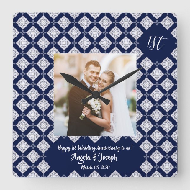 Feliz Relógio de Fotografias do aniversário de 1ru (Frente)