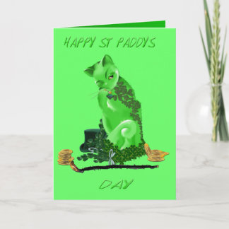 Feliz Rua. Cartão de Gato do Dia dos Patricinhos
