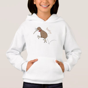 Feliz salto em kiwi com design de desenho de arco