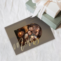Feliz Script Modern Strips Cinza de Frame de Arco 