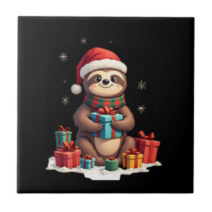 Feliz Slothmas adorável preguiça de Natal chapéu d